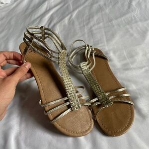 No Angel - Golden Gladiator Style Sandals